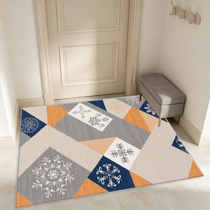 Nordic Snowflake Pattern carpet-easy to clean, machine-washable, soft and comfortable; suitable for door mats, kitchens, living rooms, bedrooms, corridors, and laundry areas. Easy to clean, durable carpet for home decoration.
