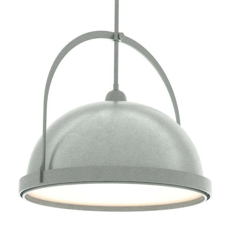 Atlas 1 - Light Single Dome Pendant, 22.3" - 67.3", Vintage Platinum, Modern Brass