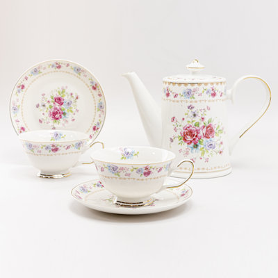 Spray Rose Bouquet 5-Piece Tea Set