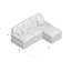 Canapé-lit modulaire avec méridienne interchangeable Wesham avec housse Wesham-88945648