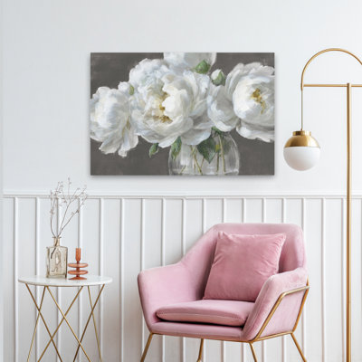 Bouquet Floral - Peonies In Glass Cool Neutral
