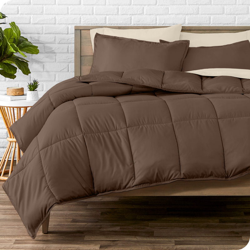 Microfiber Bed-In-A-Bag, Full XL Comforter + 6 Additional Pieces, Cocoa/Sand