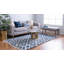 Tapis bleu à motif géométrique Mitzy-1556811192