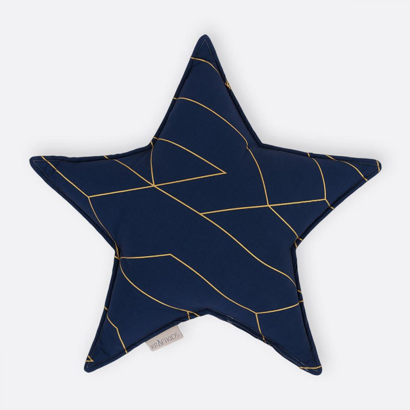 Goldene Linien Geometric Novelty Cushion, Dark blue