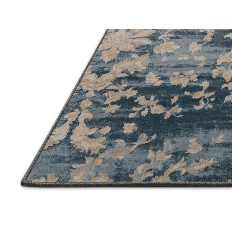 Tapis gris soyeux et moelleux, Rond 7 pi