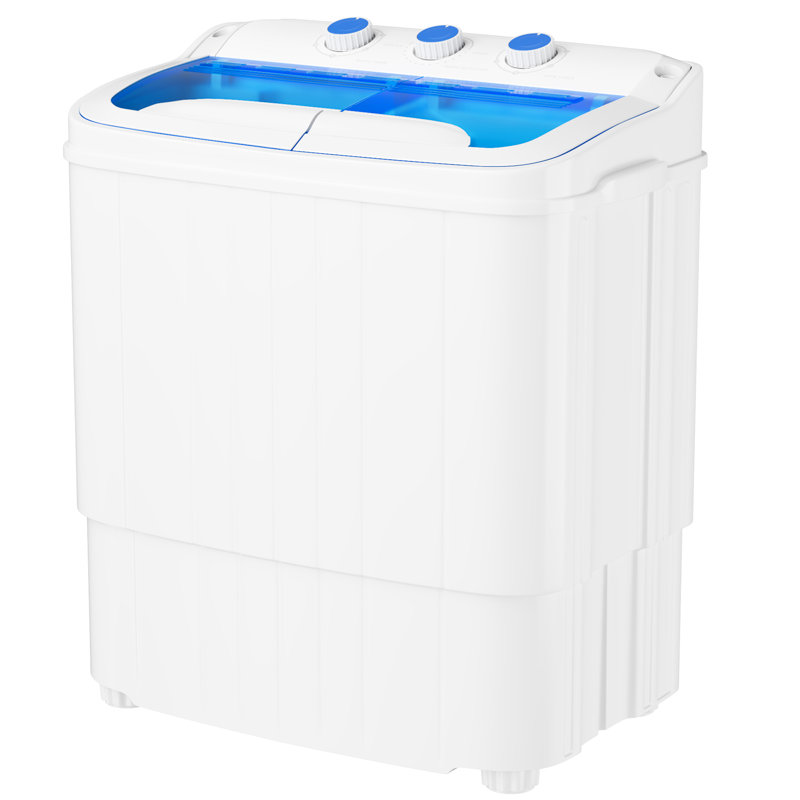 SUNCROWN 16LBS 4,6 pieds cubes cu. Combiné laveuse et sécheuse portative avec verrou de sécurité pour enfants, Bleu