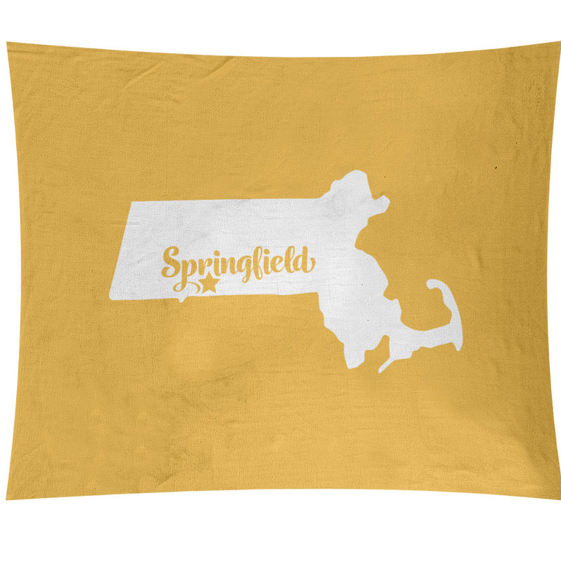 Tapisserie murale Springfield Massachusetts, H 27,5 po x l 37,5 po, Jaune