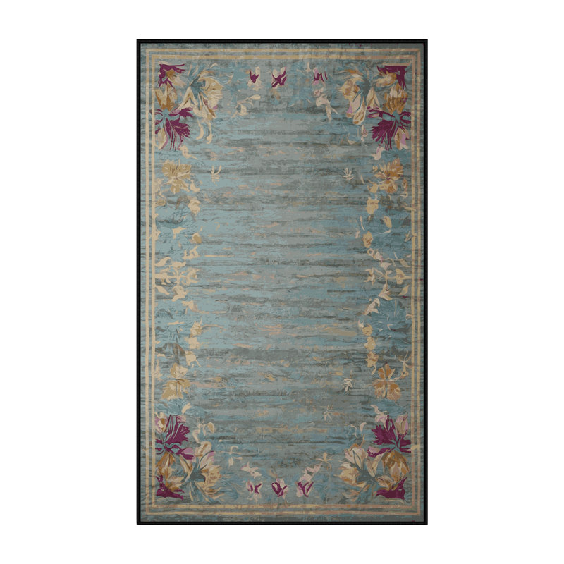 Machine Washable Gray Area Rug, Runner 2' x 5'