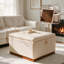 Pouf de rangement carré capitonné de 67 cm avec couvercle relevable et base en bois massif-1170786280-1170786283