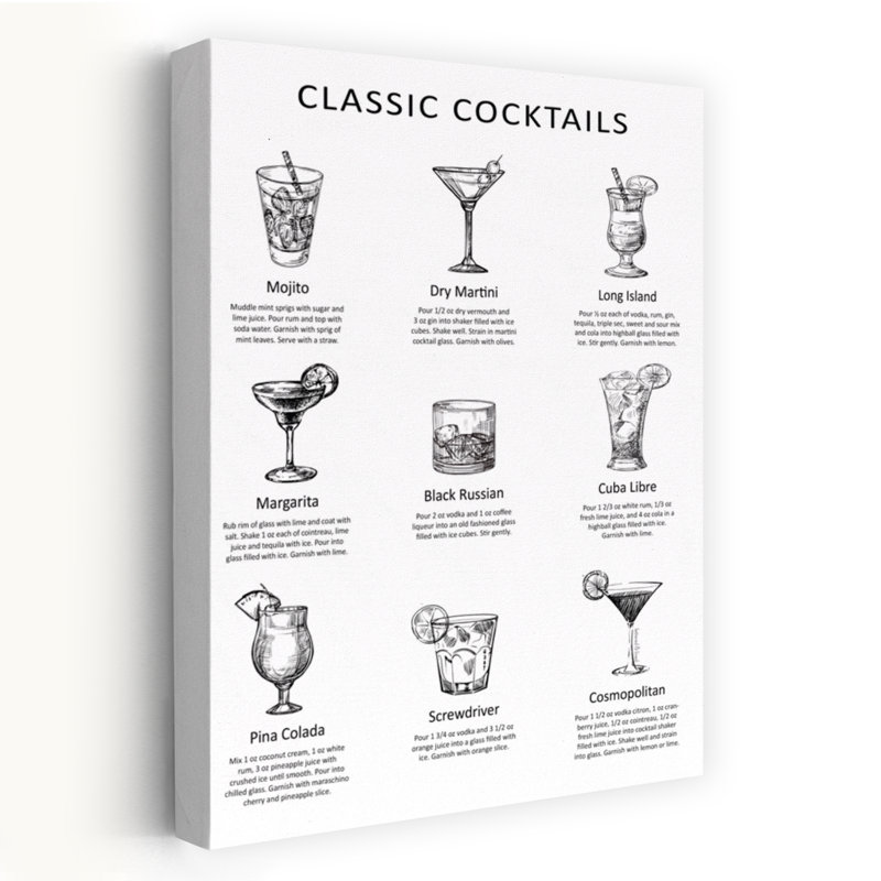Classic Cocktail Classic Art contemporain, H 24 po x l 16 po