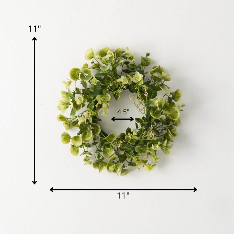 Artificial Eucalyptus & Mint Wreath, 11" H x 11" W x 3.75" D