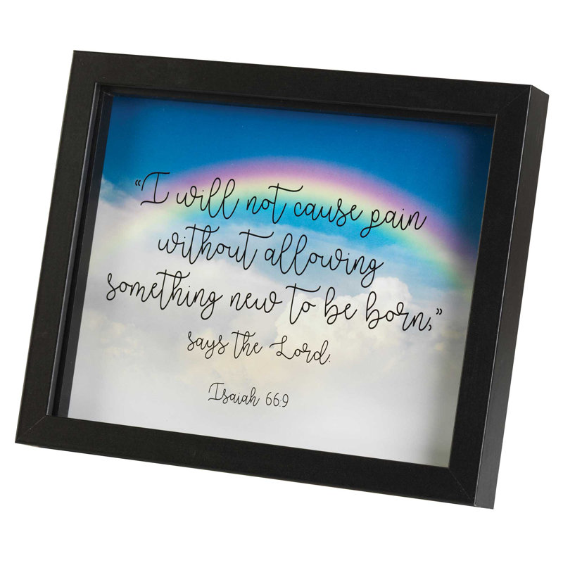 Black Framed Inspirational Wall Art with Rainbow Design