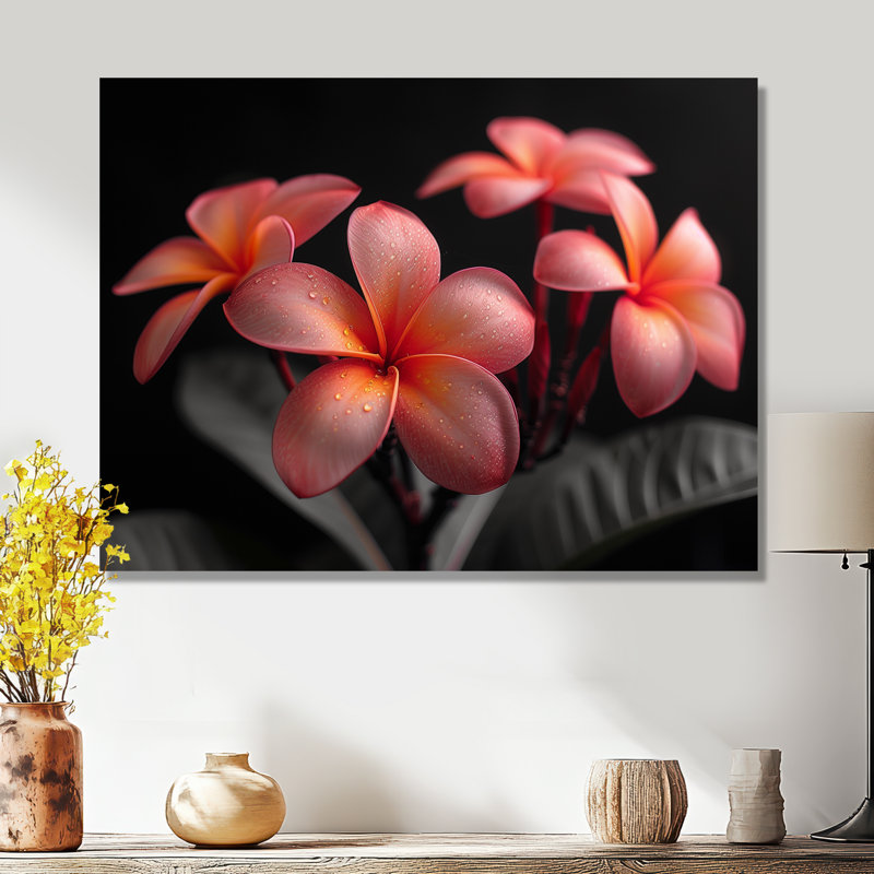 Neumann - Plumeria Wall Art Living Room, Métal, H 30 po x l 40 po