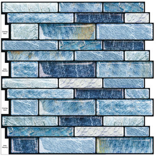 Carrelage mosaïque auto-adhésif en vinyle 12 po x 12 po pour dosseret de cuisine, 10 feuilles