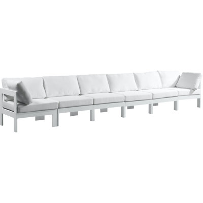 Kylis 180'' Wide Aluminum Patio Sofa with Cushions