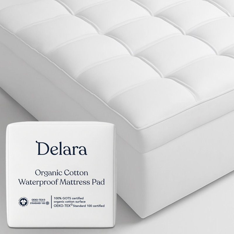Protège-matelas simple en coton biologique hypoallergénique, imperméable et rafraîchissant (39 po x 75 po), Simple