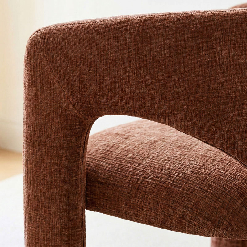 Chaises de salle à manger rembourrées modernes avec dossier incurvé et base unique, Terra