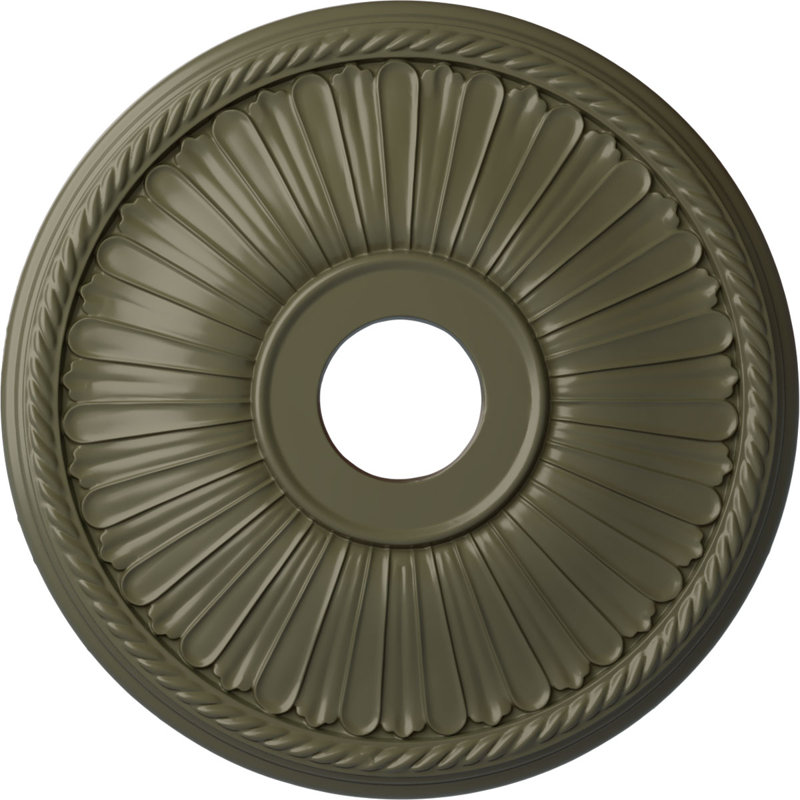 Médaillon de plafond Endurathane Baile, DE 20 po x P 3 1/2 po x P 1 5/8 po (convient aux auvents jusqu'à 3 1/4 po), finition de boue Mississippi peinte à la main