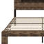 Structure de lit plateforme en bois avec tête de lit à DEL avec rangement et 2 USB, grand rangement sous le lit-15917001