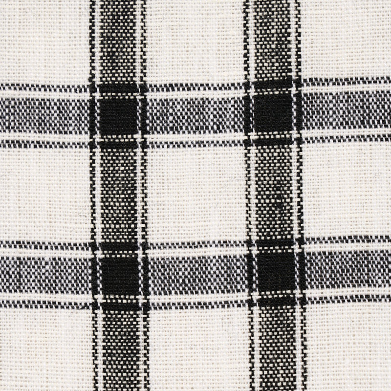 Crawford Linen Check Fabric, Basalt