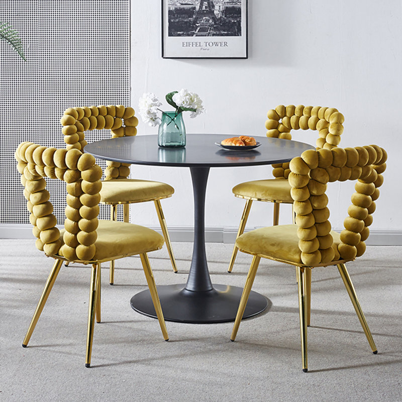 Chaise d'appoint large 22,04 po Hayde, Tissu jaune