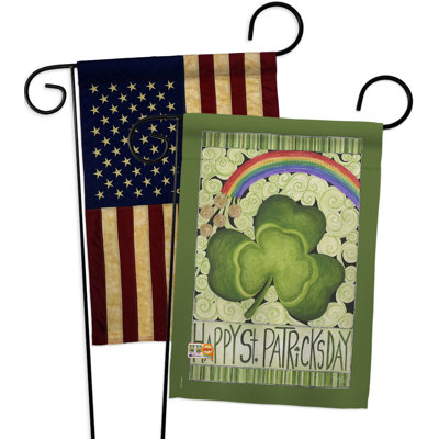 Drapeau de jardin en polyester 18 po x 13 po Happy St. Patricks Day