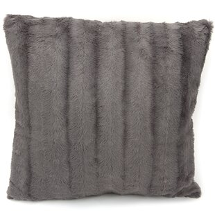 Lavish Home Fuzzy Faux Fur Accent Pillow for Bedroom or Dorm (Beige)