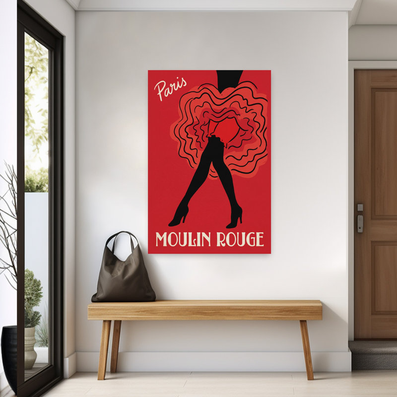 Paris, Moulin Rouge, art mural rétro, H 60 po x l 40 po