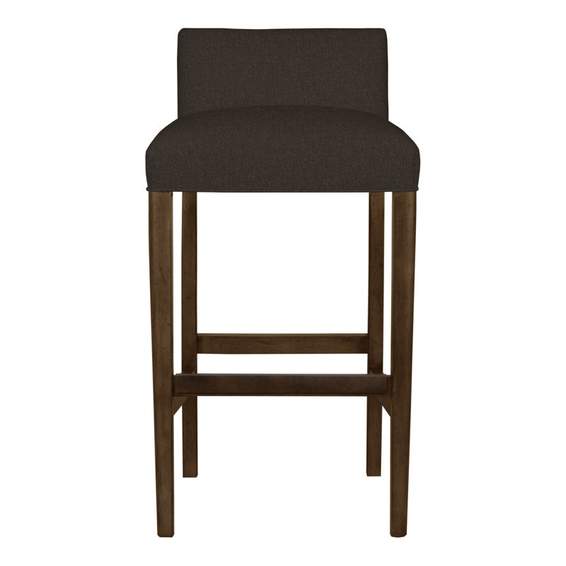 Gin Fizz Upholstered Stool with Solid Wood Frame, Havana, Navada Blue, No