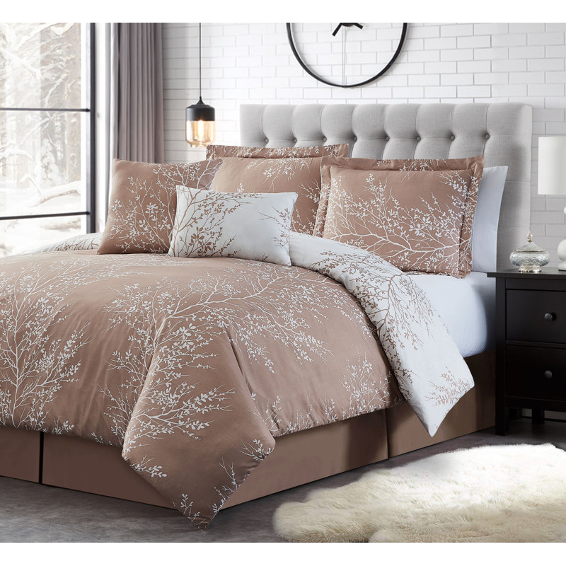 Sage and Ivory King Microfiber Reversible Bed in a Bag Set