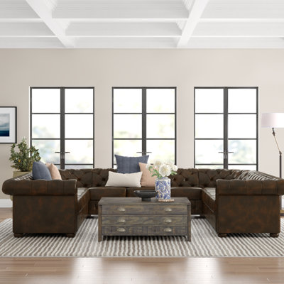 Huskins Faux Leather U-Shaped Sectional Symmetrical