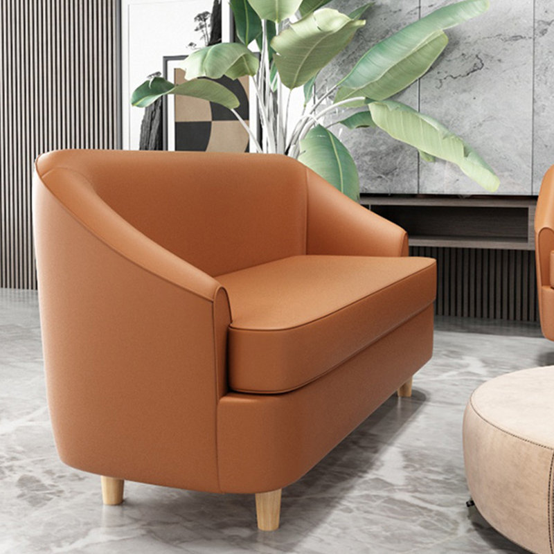 Canapé de bureau léger et luxueux, Similicuir orange