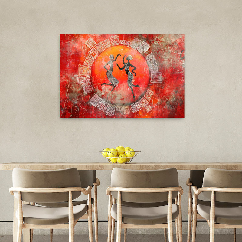 Art africain, paysage africain, 24" H x 36" W