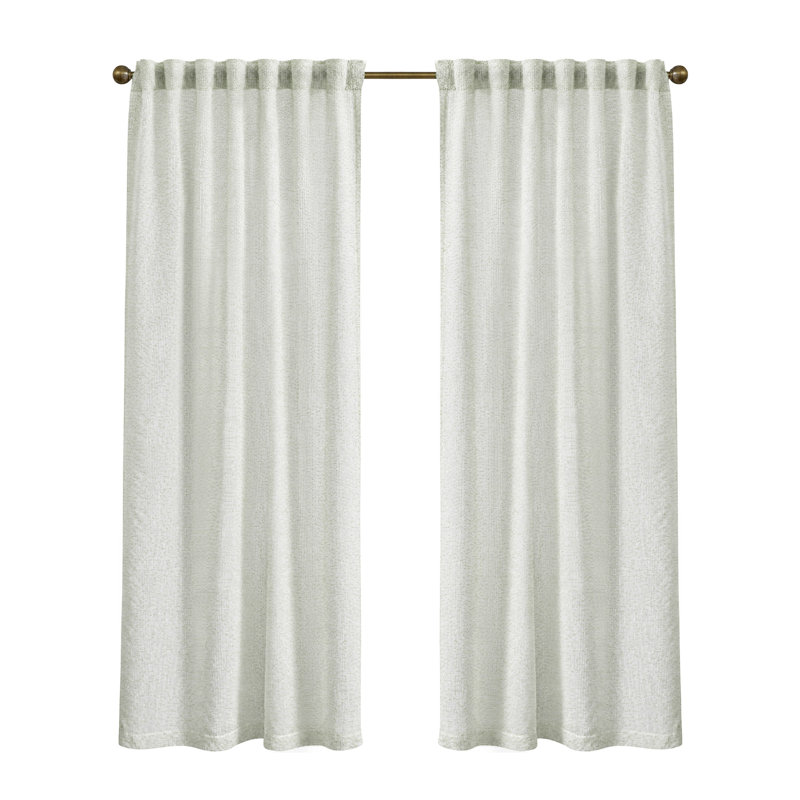 Paire de diaphanes fantaisie, Olive, L 52 po x L 84 po