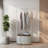 Coat Rack with Lid Basket Rattan Wheels-113658171