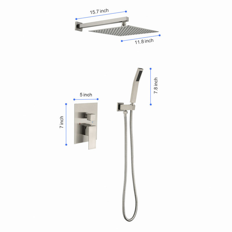 Douche de pluie 12 po, Brushed Nickel