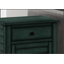 Charmante table d'appoint bleue antique avec tiroir de rangement et armoire, parfaite pour les chambres et les salons d'inspiration côtière.
