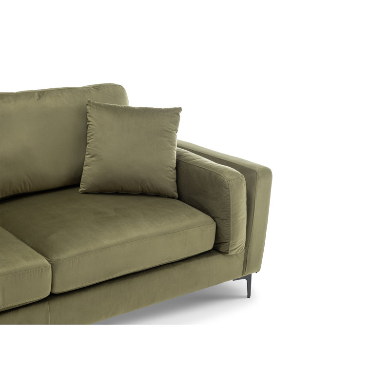Aleara 2 Seater Velvet Sofa, 3, Sage Green