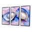 Ensemble de décorations murales blanc et rose marbré - coquillages II-107182839-107182830