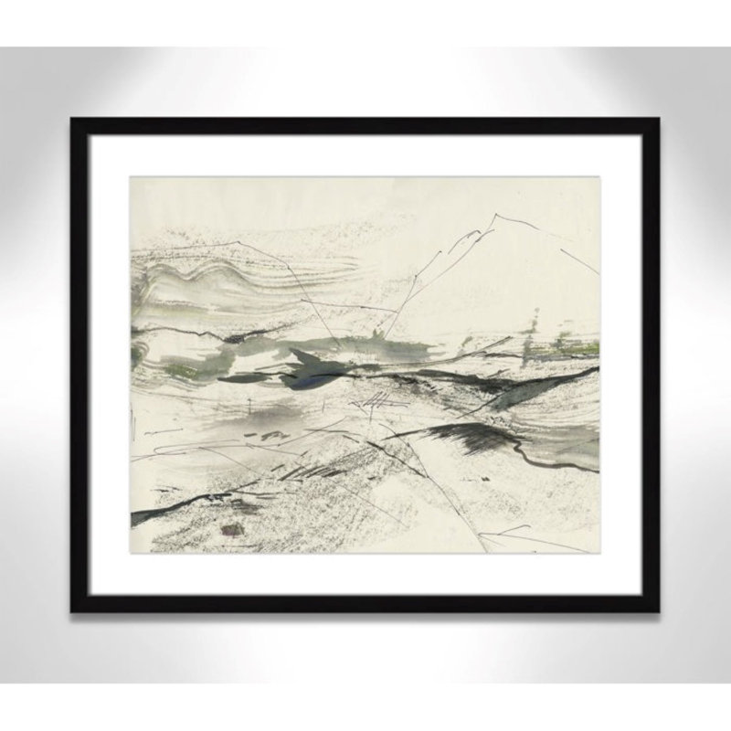 " Green Sketches " by PI Studio, Blanc, H 21,5 po x l 25,5 po x P 1,25 po, Cadre noir encadré