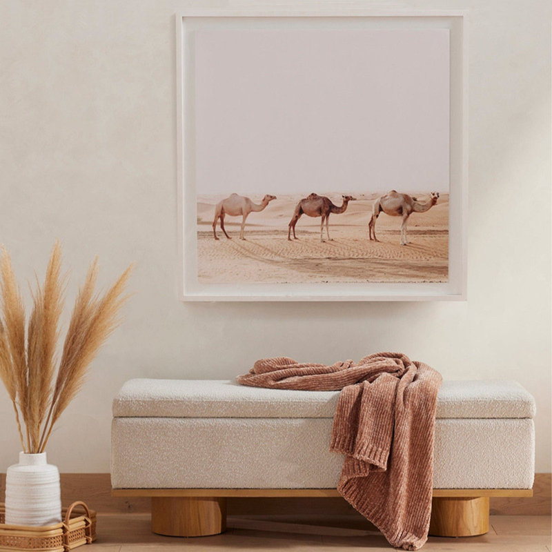 Repose-pieds de rangement en bois massif scandinave, 17.72'' H X 39.37'' W X 17.72'' D