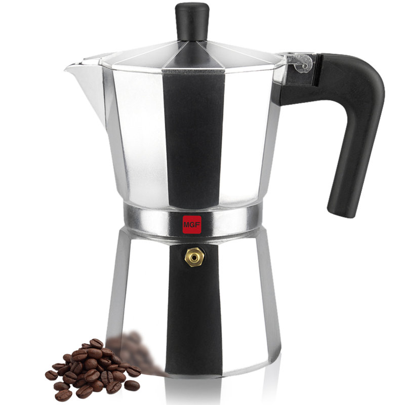 Cafetière à moka espresso 9 tasses / 15 oz Magefesa Kenia, cafetière italienne pour café cubain, aluminium très épais, poignée résistante à la chaleur, cafetière Greca