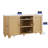 65" Rustic Boho Media Center with Rattan Cabinet Door and Cord Holes