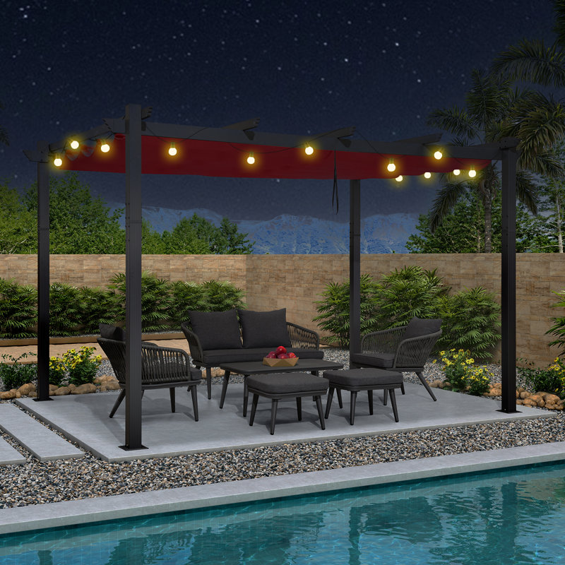 12 pi. L 10 pi. Pergola en métal avec auvent, Terra