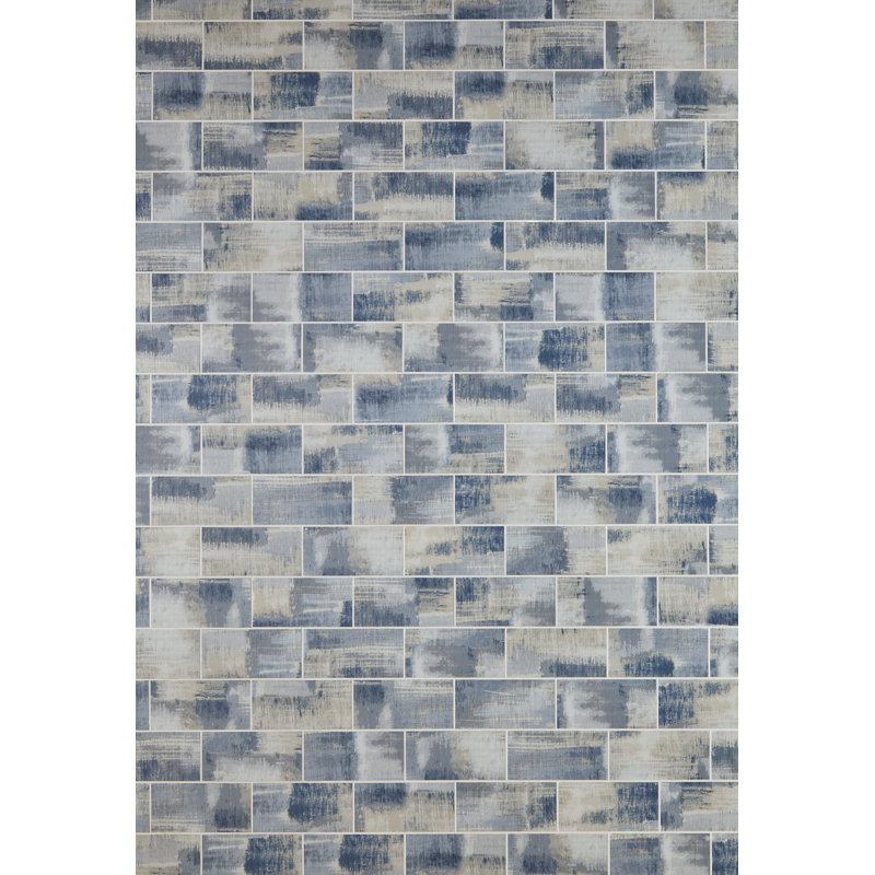 Nature 4 in. x 8 in. Look Glass Straight Edge Subway Decorative Kitchen & Bathroom Wall Tile, Cement Blue