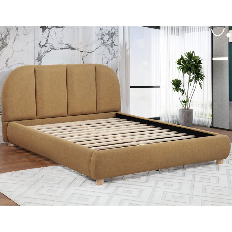  Lit plateforme tapissier Luetta, Brun