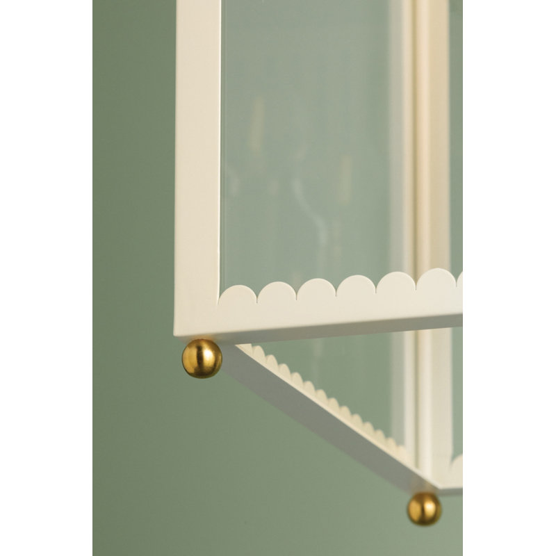 ROSALIE LANTERN, Cream, 19.5" H x 13.25" W x 13.25" D
