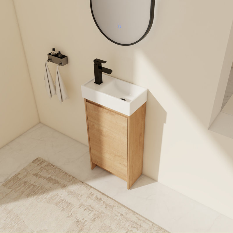 Tynie 16.13'' Single Bathroom Vanity with Ceramic Top