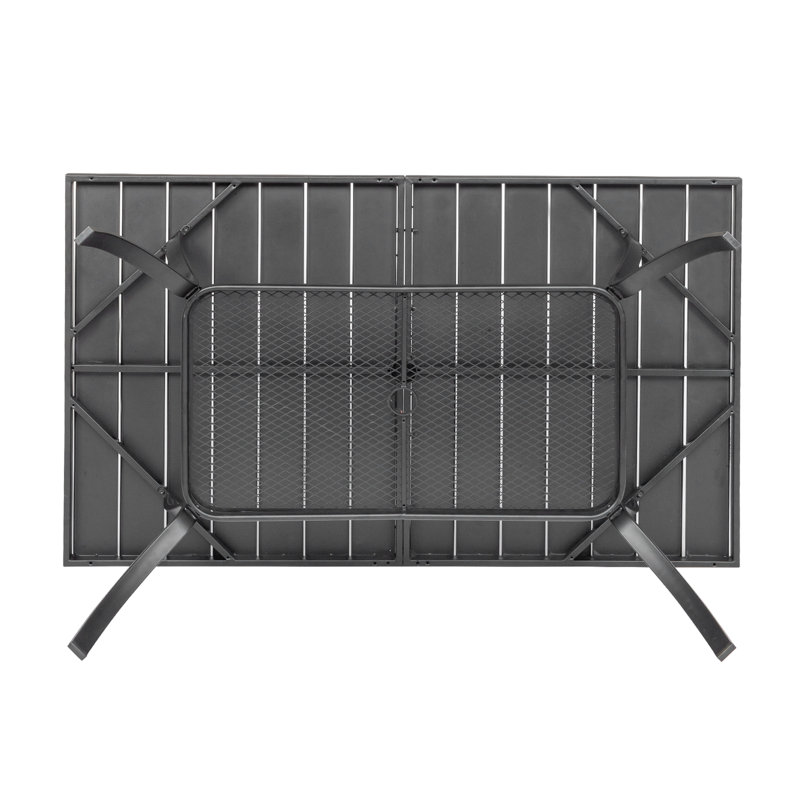 Nijel Rectangular Metal Outdoor Dining Table , 59'' in. W 35.4'' in. D