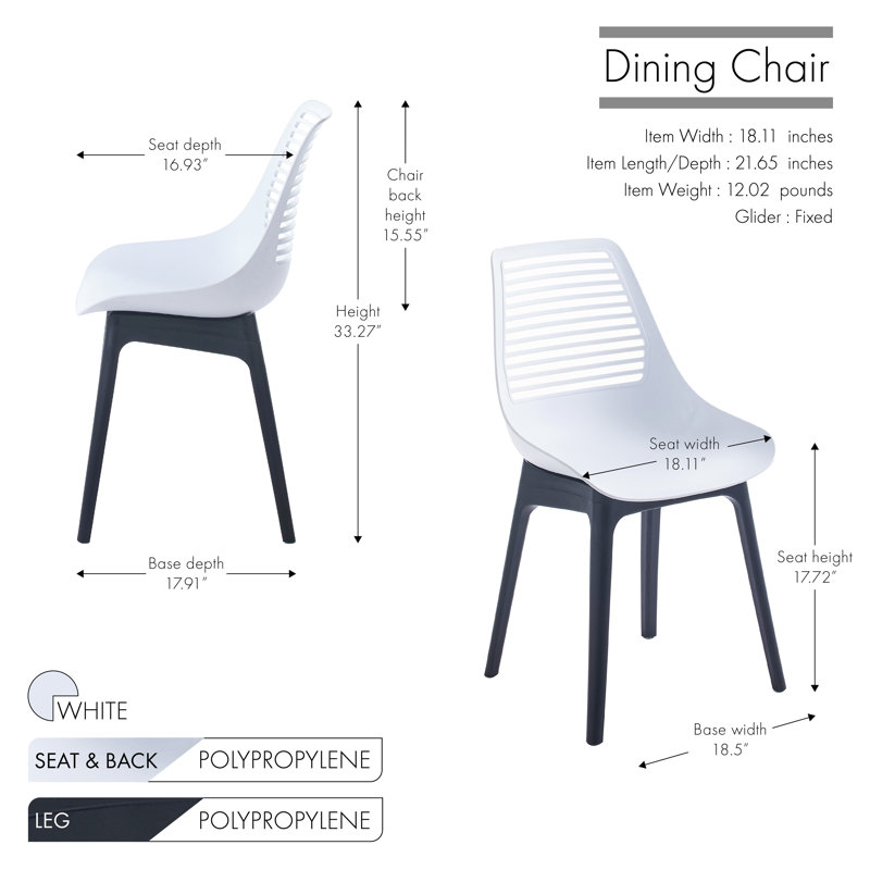 Chaise d'appoint empilable Eden, Blanc